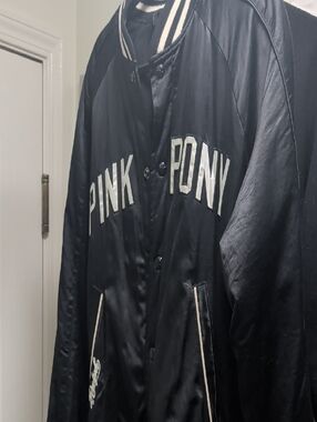 Pink Pony Satin Baseball Jacket